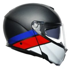 Motorcycle Accessories -Motorcycle Accessories agv sportmodular carbon layer helmet matte carbon red blue 1