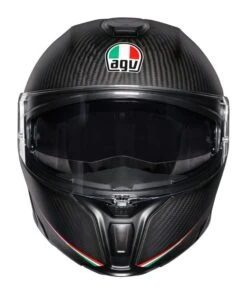 AGV Sportmodular Carbon Tricolore Helmet Matte Black / XL [Blemished - Very Good] -Motorcycle Accessories agv sportmodular carbon tricolore helmet matte black xl blemished very good matte black 3