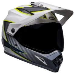 Bell Helmets Bell MX-9 Adventure Mips Dalton Helmet 40 Bell Helmets Bell MX-9 Adventure Mips Dalton Helmet -Motorcycle Accessories bell mx9 adventure mips dalton helmet white grey hi viz yellow 2