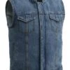 First Manufacturing Havoc Denim Vest 1 First Manufacturing Havoc Denim Vest -Motorcycle Accessories first manufacturing havoc motorcycle denim vest blue