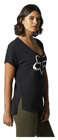 Fox Racing Boundary V-Neck Women's Top 23 Fox Racing Boundary V-Neck Women's Top -Motorcycle Accessories fox racing boundary v neck womens top black 1