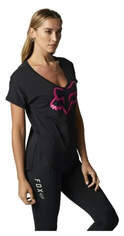 Fox Racing Boundary V-Neck Women's Top 30 Fox Racing Boundary V-Neck Women's Top -Motorcycle Accessories fox racing boundary v neck womens top black pink