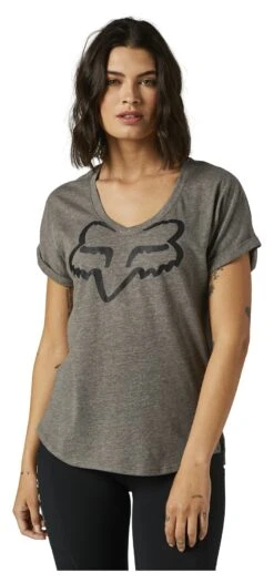 Fox Racing Boundary V-Neck Women's Top 35 Fox Racing Boundary V-Neck Women's Top -Motorcycle Accessories fox racing boundary v neck womens top grey 1