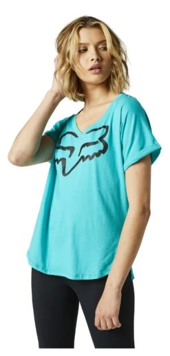 Fox Racing Boundary V-Neck Women's Top 39 Fox Racing Boundary V-Neck Women's Top -Motorcycle Accessories fox racing boundary v neck womens top teal 1