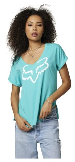 Fox Racing Boundary V-Neck Women's Top 38 Fox Racing Boundary V-Neck Women's Top -Motorcycle Accessories fox racing boundary v neck womens top teal