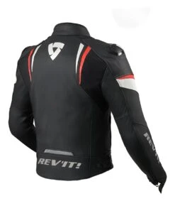 REV'IT! Glide Jacket -Motorcycle Accessories revit glide vintage jacket black neon red 1
