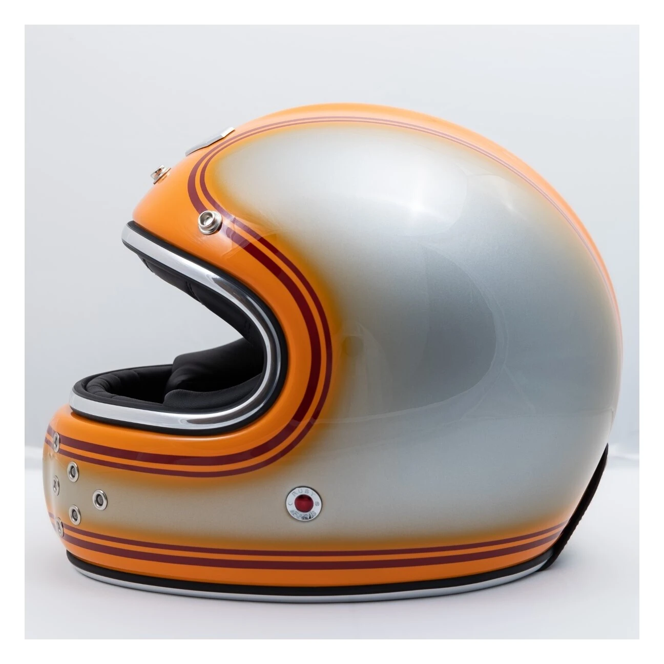 Ruby Castel Munich 90 Daytona Helmet (LG) Orange/Silver / LG [Blemished - Very Good] - Image 2