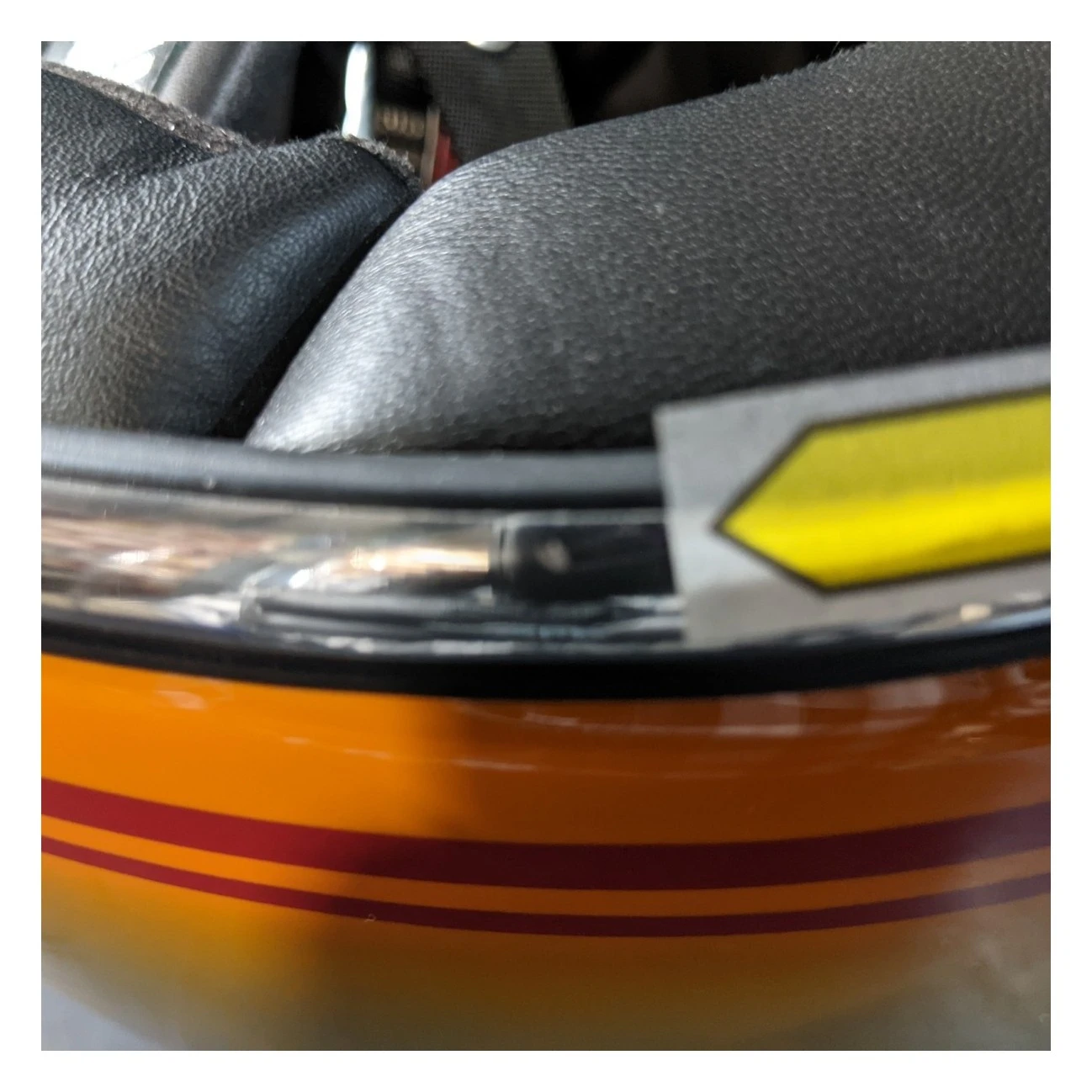 Ruby Castel Munich 90 Daytona Helmet (LG) Orange/Silver / LG [Blemished - Very Good] - Image 11