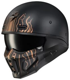 Scorpion EXO Covert X Tribe Helmet -Motorcycle Accessories scorpion covert x open face helmet tribe matte black copper